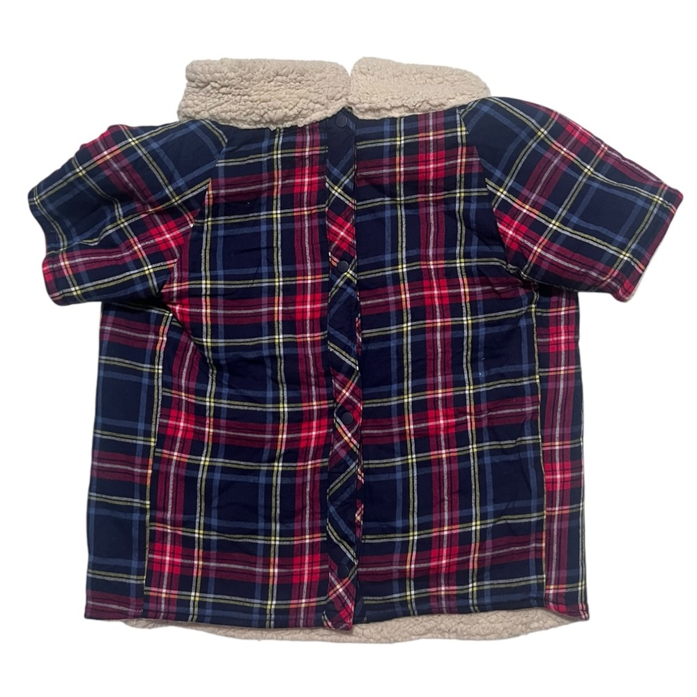 Aerie Tartan Dog Coat - Red and Navy